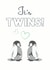 twins penguin New Baby Card 10380 created by Olivia Morgan ltd
