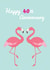 flamingo anniversary Anniversary Card 4229 created by Ilka Dickens