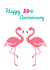 30th flamingo Anniversary Card 4230 created by Ilka Dickens