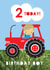 Red tractor 2nd birthday card created by Bells Scambler