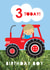 Red tractor 3rd birthday card created by Bells Scambler