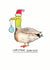 Cute Christmas Card - Duck Pun - Christmas Quacker created by Jelly Armchair