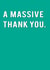 MASSIVE BIG Thank You Card 6577 created by Redback Cards