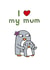 I love my mum birthday card or Mother's Day card created by Penguin Parade