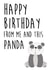 HAPPY PANDA Birthday Card 12405 created by LOVE PAPER RAINBOW