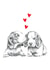 Cute Puppy Love Anniversary Card / Valentines Day Card created by Dotty Dog Art