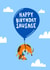 Cute Birthday Card - Sausage Dog - Balloon created by Lucy Maggie Designs