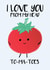 Cute Valentines Day Card - Pun - I Love You From My Head Tomatoes created by Tori's Little Bubble