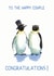 Happy penguins getting married - wedding card created by Richard Marsh Art