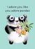 panda bear Love & Friendship Card 10934 created by Flamingo Lingo by Jenny
