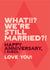 Cheeky Typography Anniversary Card - What We're Still Married - Happy Anniversary I Guess created by Electric Carp