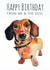 dachshund sausagedog Birthday Card 1585 created by Jo Scott Art