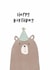 Cute Birthday Card Featuring an Adorable Bear Wearing a Birthday Hat created by Jessie Miles