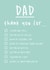 Thanks for everything Dad tickbox card created by Rumble Cards