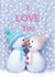 love snowman Christmas Card 37341 created by LAURA TRUBY DESIGNS