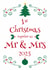First Christmas married card for newlywed Mr and Mrs, husband and wife 2025 created by Hello Fridays Studio
