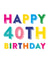 happy 40 Birthday Card 3569 created by Do You Punctuate?
