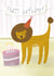 Happy Birthday Lion and Cake Card created by studionough