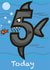 5 shark Birthday Card 5754 created by Simon Paulson