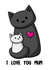 love cat Mothers Day Card 30020 created by Doodlecats