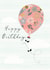 Modern/contemporary Happy Birthday Card, featuring a floral balloon design. created by Laura Darrington Design Ltd.