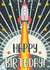 Fun Happy Birthday Rocket Spaceship Card created by Little Silverleaf