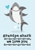Cute Grandpa Shark Birthday Card - From The Grandkids - Song created by Mrs Best Paper Co.