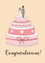 Wedding congratulations card - cute illustrated wedding card created by Hello Hatty