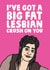 Funny Anniversary Card / Valentines Day Card - Janis Mean Girls Quote - I've got A Big Fat Lesbian Crush On You created by Studio Doodles