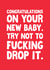 Funny and Rude New Baby Card. Don't Drop It! created by The Sweary Card Co