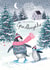 Classic Christmas Card - For Granddaughter - Penguins - Winter Scene created by Louise Tiler