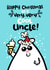 Cute Funny Polar Bear with ice cream Uncle Christmas Card created by Pink wink