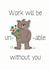 cute bear Leaving Card 7494 created by HC Illustrations