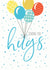 Balloons and Hugs fun card created by Clare Joys