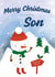 Cute Christmas card- For Son- Snowman theme created by Juniper and Rose Studio