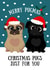 Pug adult Christmas Card 15910 created by Puggy Designs