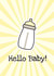 Unisex New Baby Card Yellow Baby Bottle created by Little Silverleaf