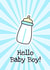 New Baby Boy Card Blue Baby Bottle created by Little Silverleaf
