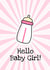 New Baby Girl Card Pink Baby Bottle created by Little Silverleaf