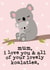 koala australia Mothers Day Card 28326 created by Mrs Best Paper Co.