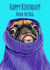 Happy Birthday Funny Pug Dog Card created by sarahcoxartwork