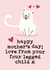 four legged cat Mothers Day Card 28329 created by Mrs Best Paper Co.
