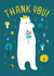 Cute Thank You Card - King or Queen Bear Holding Flowers created by Kay Wolfersperger