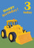Age 3 birthday digger card created by lovetractors