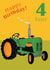 Age 4 birthday tractor card created by lovetractors