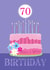 70th Birthday Modern Pink Cake Card created by Dale Simpson