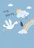 Lovely baby boy stork and rainbow created by Laura Pantony