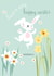 bunny daffodils Easter Card 2049 created by Pink Pig