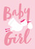 Pink Stork New Baby Card created by Juniper and Rose Studio
