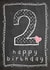 chalkboard 2nd Birthday Card 15194 created by Mad Philomena